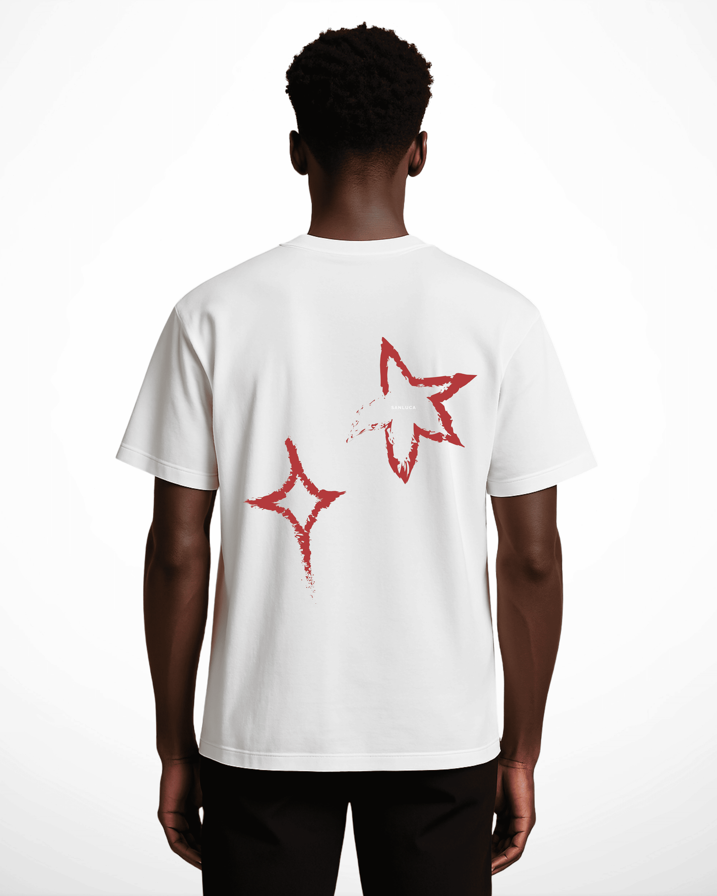 White Tee | with Stars Design