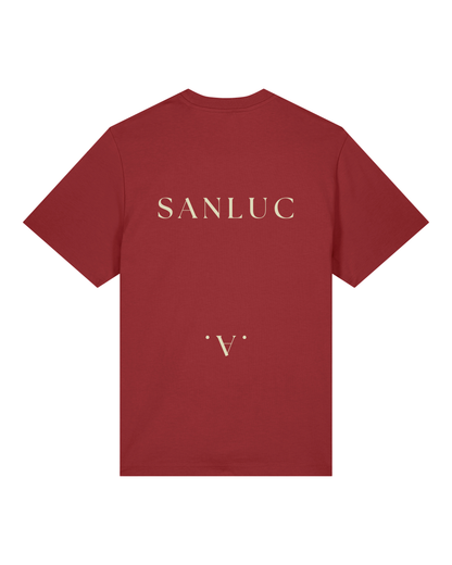 SANLUC Turned Tee | Red Earth Shirt with Bold Back Print